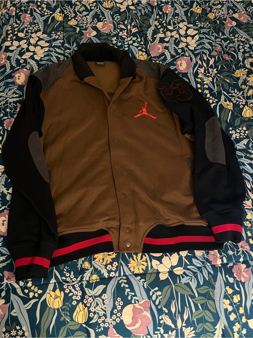 Jordan Men’s Brown & Black Bomber Jacket Size 2XL